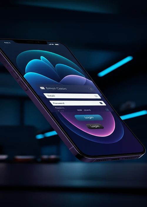 Gebruikersinterface van het Wild Robin Casino inlogscherm op een mobiel apparaat, met invoervelden voor e-mail en wachtwoord.